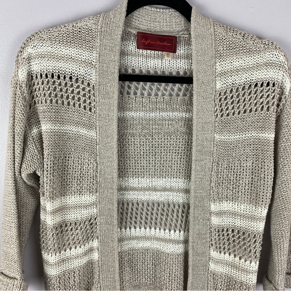 ANTHROPOLOGIE Left on Houston Cream Crochet Open Cardigan Small - Picture 3 of 9